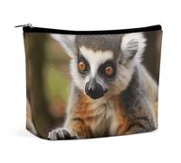 GHBNK Cosmetic Bag Portable Toiletry Bag Bee Love Honeys Travel Makeup Bag Beauty Makeup Organizer Lipstick Bag for Women, Monkey Lemur Cute, One Size