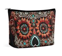 GHBNK Cosmetic Bag Portable Toiletry Bag Bee Love Honeys Travel Makeup Bag Beauty Makeup Organizer Lipstick Bag for Women, Sugar Skulls Day of the Dead, One Size