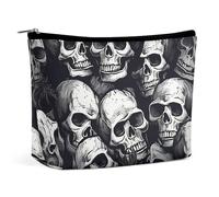 GHBNK Cosmetic Bag Portable Toiletry Bag Black Chinese Dragon Travel Makeup Bag Beauty Makeup Organizer Lipstick Bag for Women, skulls pattern1, One Size