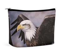GHBNK Cosmetic Bag Portable Toiletry Bag Black Chinese Dragon Travel Makeup Bag Beauty Makeup Organizer Lipstick Bag for Women, Bald eagle, One Size