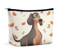 GHBNK Cosmetic Bag Portable Toiletry Bag Blue Peacock Travel Makeup Bag Beauty Makeup Organizer Lipstick Bag for Women, I Love My Dog Dachshunds, One Size
