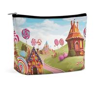 GHBNK Cosmetic Bag Portable Toiletry Bag Blue Peacock Travel Makeup Bag Beauty Makeup Organizer Lipstick Bag for Women, candy land, One Size