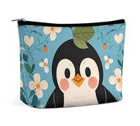 GHBNK Cosmetic Bag Portable Toiletry Bag Bohemian Elephant Pattern Travel Makeup Bag Beauty Makeup Organizer Lipstick Bag for Women, Cute penguin print, One Size