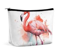 GHBNK Cosmetic Bag Portable Toiletry Bag Chocolate Cookie Travel Makeup Bag Beauty Makeup Organizer Lipstick Bag for Women, Watercolor Flamingo, One Size