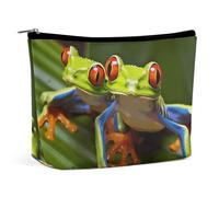GHBNK Cosmetic Bag Portable Toiletry Bag Chocolate Cookie Travel Makeup Bag Beauty Makeup Organizer Lipstick Bag for Women, Red eyed Tree Frog, One Size