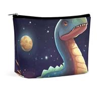 GHBNK Cosmetic Bag Portable Toiletry Bag Corgi Wearing Tie Travel Makeup Bag Beauty Makeup Organizer Lipstick Bag for Women, Dinosaurs and Stars, One Size