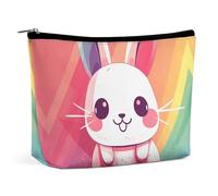 GHBNK Cosmetic Bag Portable Toiletry Bag Cute Cartoon Rabbit Travel Makeup Bag Beauty Makeup Organizer Lipstick Bag for Women, Smiling Bunny, One Size