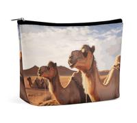 GHBNK Cosmetic Bag Portable Toiletry Bag Dragonflies in Flight Travel Makeup Bag Beauty Makeup Organizer Lipstick Bag for Women, Camels Rest Desert, One Size
