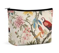 GHBNK Cosmetic Bag Portable Toiletry Bag Flowers And Birds Travel Makeup Bag Beauty Makeup Organizer Lipstick Bag for Women, Flowers and Birds, One Size