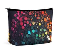 GHBNK Cosmetic Bag Portable Toiletry Bag Geometric Balance Travel Makeup Bag Beauty Makeup Organizer Lipstick Bag for Women, A bunch of colored dots, One Size