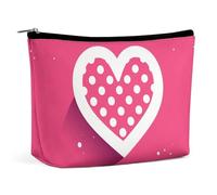GHBNK Cosmetic Bag Portable Toiletry Bag Gradient Blend Travel Makeup Bag Beauty Makeup Organizer Lipstick Bag for Women, Love Heart Surrounded by White Lines, One Size