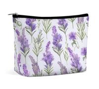 GHBNK Cosmetic Bag Portable Toiletry Bag Horse Image Travel Makeup Bag Beauty Makeup Organizer Lipstick Bag for Women, Lavender flowers, One Size