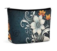 GHBNK Cosmetic Bag Portable Toiletry Bag Makeup Theme Pattern Travel Makeup Bag Beauty Makeup Organizer Lipstick Bag for Women, Novelty Boho Abstract Flowers, One Size
