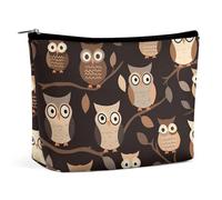 GHBNK Cosmetic Bag Portable Toiletry Bag Pink Flamingo on Beach Travel Makeup Bag Beauty Makeup Organizer Lipstick Bag for Women, Cute Brown Cartoon Owls, One Size
