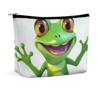 GHBNK Cosmetic Bag Portable Toiletry Bag Raccoon Travel Makeup Bag Beauty Makeup Organizer Lipstick Bag for Women, Green Frog, One Size