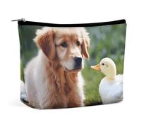 GHBNK Cosmetic Bag Portable Toiletry Bag Raccoon Travel Makeup Bag Beauty Makeup Organizer Lipstick Bag for Women, dog and a duck, One Size