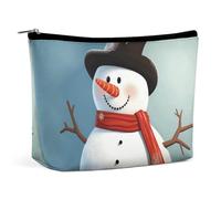 GHBNK Cosmetic Bag Portable Toiletry Bag Red Flower1 Travel Makeup Bag Beauty Makeup Organizer Lipstick Bag for Women, Cute snowman, One Size