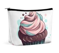 GHBNK Cosmetic Bag Portable Toiletry Bag Sunset Cityscape Travel Makeup Bag Beauty Makeup Organizer Lipstick Bag for Women, Flat Cupcakes, One Size