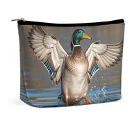 GHBNK Cosmetic Bag Portable Toiletry Bag Two Mallard Ducks Travel Makeup Bag Beauty Makeup Organizer Lipstick Bag for Women, Hunting Flying Wild Ducks, One Size
