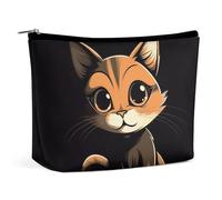 GHBNK Cosmetic Bag Portable Toiletry Bag Warm Cat Travel Makeup Bag Beauty Makeup Organizer Lipstick Bag for Women, Well Behaved Cat, One Size