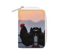 GHBNK Credit Card Holder Animal Chickens Credit Card Wallets for Women Business Card Organizer Card Holder Wallet Small Coin Purse Soft PU Card Case Holder with Zipper, style, 16x11.5cm