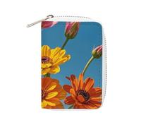 GHBNK Credit Card Holder Colorful Spring Flowers Credit Card Wallets for Women Business Card Organizer Card Holder Wallet Small Coin Purse Soft PU Card Case Holder with Zipper, style, 16x11.5cm