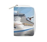 GHBNK Credit Card Holder Cruise Ship Credit Card Wallets for Women Business Card Organizer Card Holder Wallet Small Coin Purse Soft PU Card Case Holder with Zipper, style, 16x11.5cm