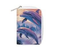GHBNK Credit Card Holder Dolphins Art Credit Card Wallets for Women Business Card Organizer Card Holder Wallet Small Coin Purse Soft PU Card Case Holder with Zipper, style, 16x11.5cm
