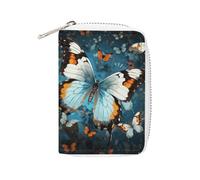 GHBNK Credit Card Holder Flowers And Butterflies Credit Card Wallets for Women Business Card Organizer Card Holder Wallet Small Coin Purse Soft PU Card Case Holder with Zipper, style, 16x11.5cm