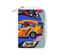 GHBNK Credit Card Holder Speed Racing Extreme Sports Credit Card Wallets for Women Business Card Organizer Card Holder Wallet Small Coin Purse Soft PU Card Case Holder with Zipper, style, 16x11.5cm