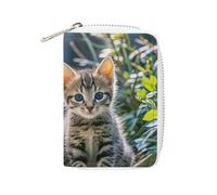GHBNK Credit Card Holder Two Little Cats Credit Card Wallets for Women Business Card Organizer Card Holder Wallet Small Coin Purse Soft PU Card Case Holder with Zipper, style, 16x11.5cm