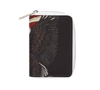 GHBNK Credit Card Holder USA Patriotic Eagle Credit Card Wallets for Women Business Card Organizer Card Holder Wallet Small Coin Purse Soft PU Card Case Holder with Zipper, style, 16x11.5cm