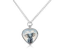 GHBNK Cremation Necklace for Ashes Cute Elephant Play Bubbles Pet Urn Necklace 27.6" Adjustable Chain Memorial Dog Cat Jewelry Keepsake with Filling Kit Sympathy Gift