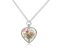 GHBNK Cremation Necklace for Ashes Daisy Bouquet Retro Pet Urn Necklace 27.6" Adjustable Chain Memorial Dog Cat Jewelry Keepsake with Filling Kit Sympathy Gift