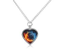 GHBNK Cremation Necklace for Ashes Pucks And Fire Pet Urn Necklace 27.6" Adjustable Chain Memorial Dog Cat Jewelry Keepsake with Filling Kit Sympathy Gift