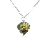 GHBNK Cremation Necklace for Ashes Rough - Scaled Bush Viper Pet Urn Necklace 27.6" Adjustable Chain Memorial Dog Cat Jewelry Keepsake with Filling Kit Sympathy Gift