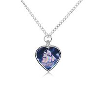 GHBNK Cremation Necklace for Ashes Shell Sailing in Star Ocean Pet Urn Necklace 27.6" Adjustable Chain Memorial Dog Cat Jewelry Keepsake with Filling Kit Sympathy Gift