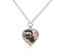 GHBNK Cremation Necklace for Ashes Steam Train in The Desert Pet Urn Necklace 27.6" Adjustable Chain Memorial Dog Cat Jewelry Keepsake with Filling Kit Sympathy Gift
