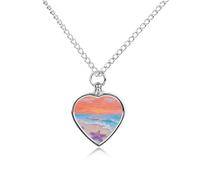 GHBNK Cremation Necklace for Ashes Sunlit Beach & Starfish Pet Urn Necklace 27.6" Adjustable Chain Memorial Dog Cat Jewelry Keepsake with Filling Kit Sympathy Gift