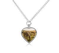 GHBNK Cremation Necklace for Ashes The Pleasures of The Open Field Pet Urn Necklace 27.6" Adjustable Chain Memorial Dog Cat Jewelry Keepsake with Filling Kit Sympathy Gift