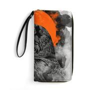 GHBNK Crow Opens His Mouth Wallets for Women Long Wristlet Leather Wallets with Zipper Holder Large Capacity Coin Pocket, Crow Opens His Mouth, 19.7x10.5cm, Modern