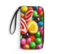 GHBNK Crow Opens His Mouth Wallets for Women Long Wristlet Leather Wallets with Zipper Holder Large Capacity Coin Pocket, Colorful Candy, 19.7x10.5cm