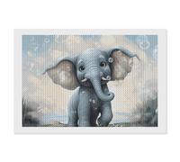 GHBNK Cute Elephant Play Bubbles Diamond Painting Kit, DIY Round Diamond Painting Home Decor, Cute Elephant Play Bubbles Canvas Art Creative DIY Painting Kit for Stress Relief Art Project 8"x12"