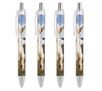 GHBNK Cute Goat Ballpoint Pens Retractable Ball Point Pens Black Ink 0.5mm Fine Point Smooth Writing Pen Office Supplies 4 PCS