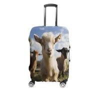 GHBNK Cute Goat Luggage Cover, Cute Goat Design Suitcase Protector, Personalized Stretchable Washable Travel Sleeve for 19-32 Inch Luggage X-Large, white, M, Cute Goat