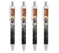 GHBNK Cute Owl Ballpoint Pens Retractable Ball Point Pens Black Ink 0.5mm Fine Point Smooth Writing Pen Office Supplies 4 PCS