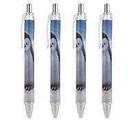 GHBNK Cute Penguin Ballpoint Pens Retractable Ball Point Pens Black Ink 0.5mm Fine Point Smooth Writing Pen Office Supplies 4 PCS