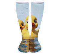 GHBNK Cute Yellow Rubber Ducky Crew Athletic Socks Soft Breathable Socks Winter Warm Stockings for Women Men, Cute Yellow Rubber Ducky, 15-15.5