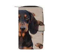 GHBNK Dachshund Dog Wallet for Men Women PU Leather Wallet Long Wallets Bifold Wallets with 12 Card Holder