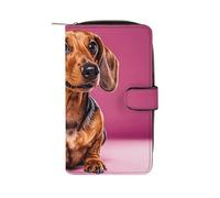GHBNK Dachshund Weiner Dog Wallet for Men Women PU Leather Wallet Long Wallets Bifold Wallets with 12 Card Holder